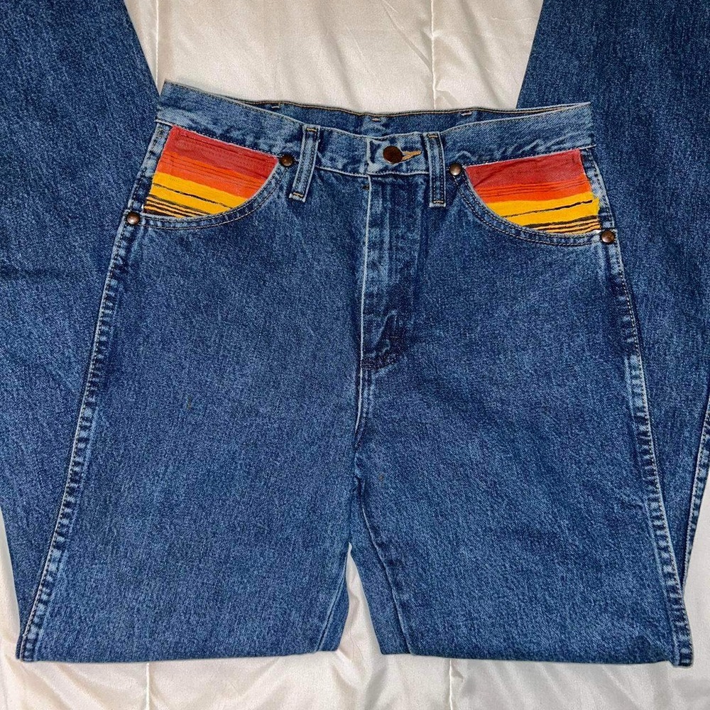 Wrangler High Rise Jeans with Multicolor Pocket - Picture 3 of 4